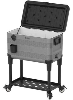 Cosmoplast 70L KeepCold Patio Icebox Cart with Wheels (Grey)  - Image 5