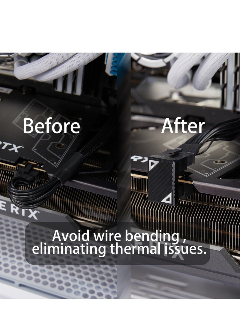 12VHPWR 12+4 Pin Angled Connector - PCI-e 5.0 16 Pin GPU 180° Adapter, U-Turn Power Adapter for RTX40' Series Graphics Card