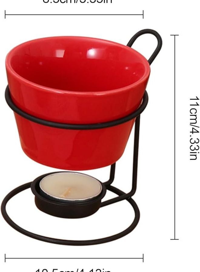 Red Chocolate Fondue Melting Warmer Candy Heating Bowl Easy Pour Kitchen Tool - Image 5