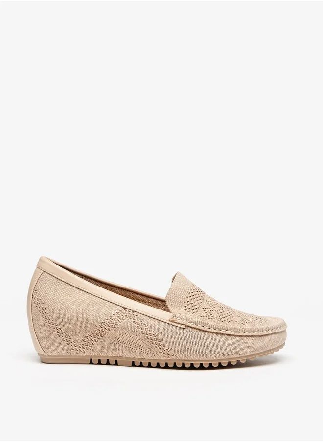 Flora Bella By Shoexpress Women Textured Slip-On Shoes with Wedge Heels