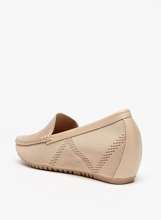 Flora Bella By Shoexpress Women Textured Slip-On Shoes with Wedge Heels