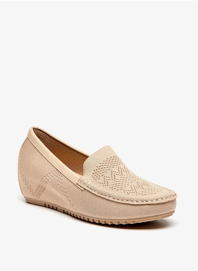 Flora Bella By Shoexpress Women Textured Slip-On Shoes with Wedge Heels