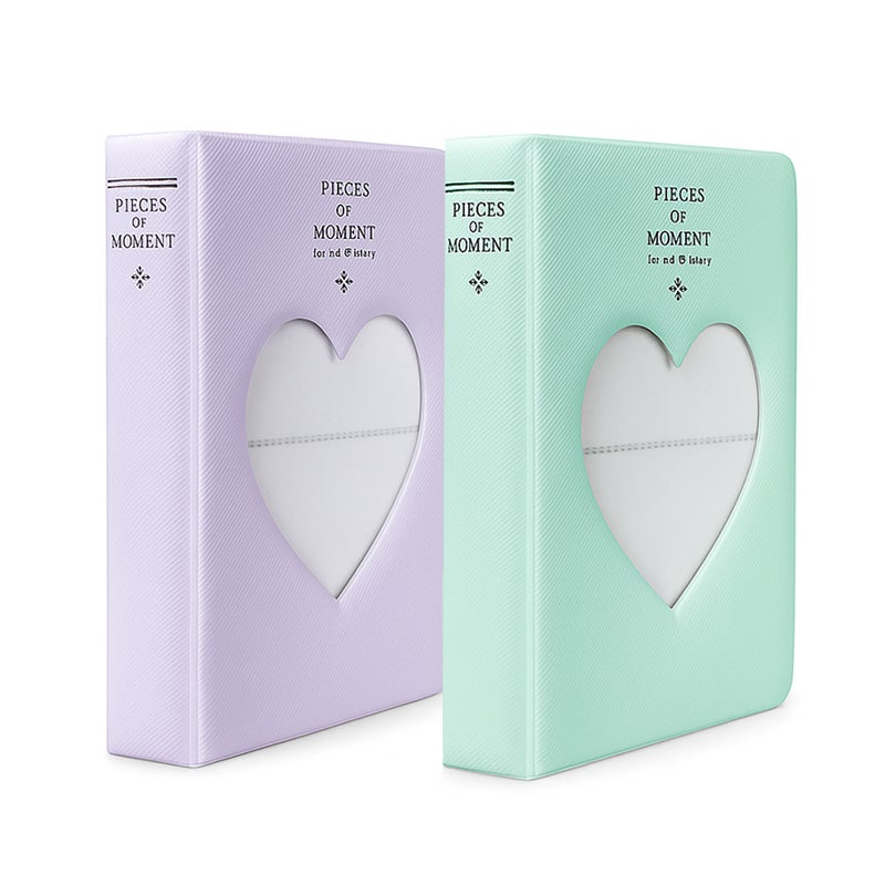 O Ozone (عبوة من 2) ألبومات صور بتصميم قلب مجوف مع 64 جيب لكاميرات فوجي فيلم إنستكس ميني 11 90 70 50S 26 25 9 8 8+ 7S وكاميرات بولارويد سناب Z2300 PIC-300P - بنفسجي/سماوي - Image 1