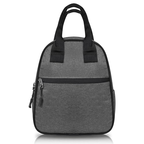 TRIP ON GO Insulated Lunch Bags for Office Men Kids and Girls Tote Women School Picnic College, Meal Holder Tiffin Bag with Bottle Compartment for Lunch Boxes, Khadi (Grey) - Image 1
