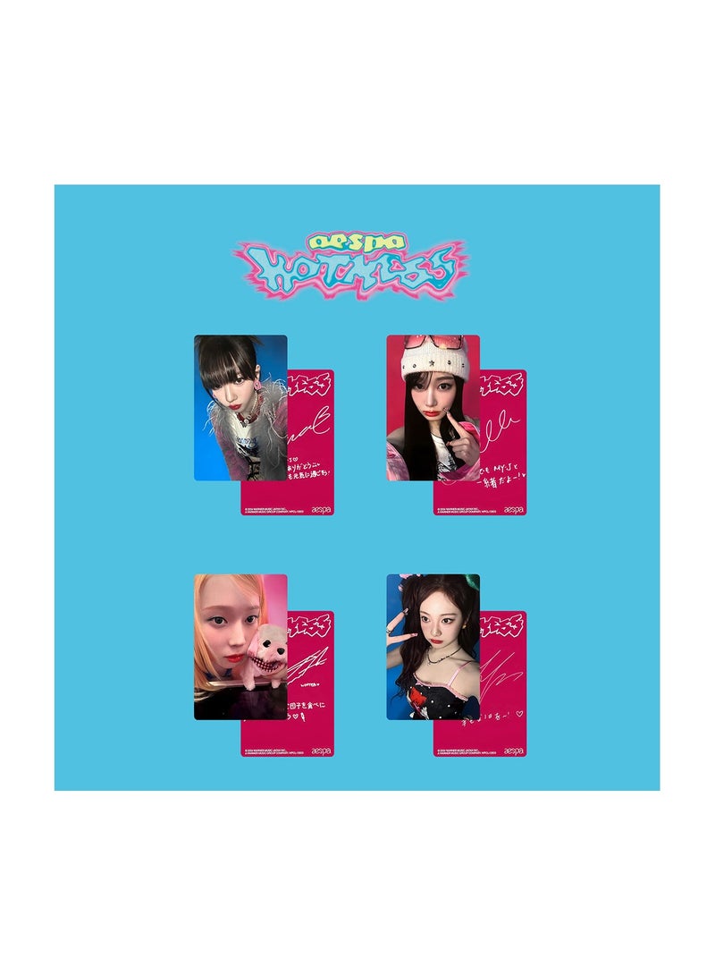NIBEMINENT 4 Pcs Kpop AESPA Hot Mess Lomo Cards Card For Fans Collection Gifts