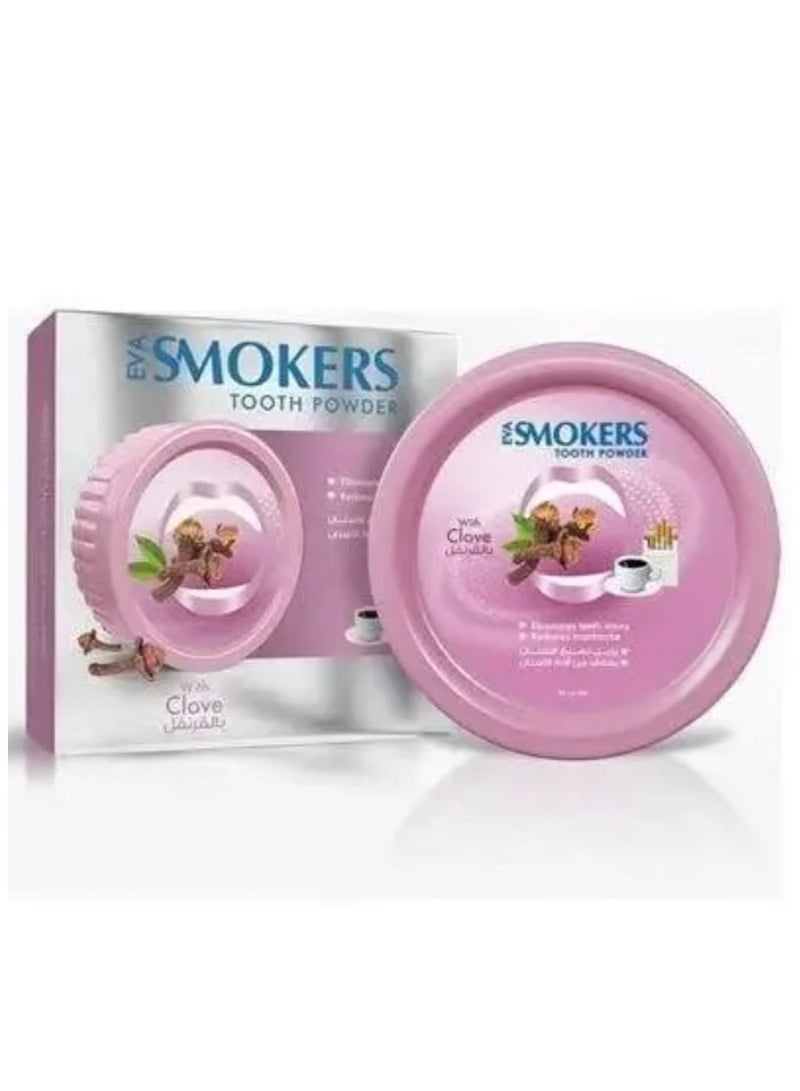إيفا سمكورز بودر تنظيف الأسنان بزيت القرنفل