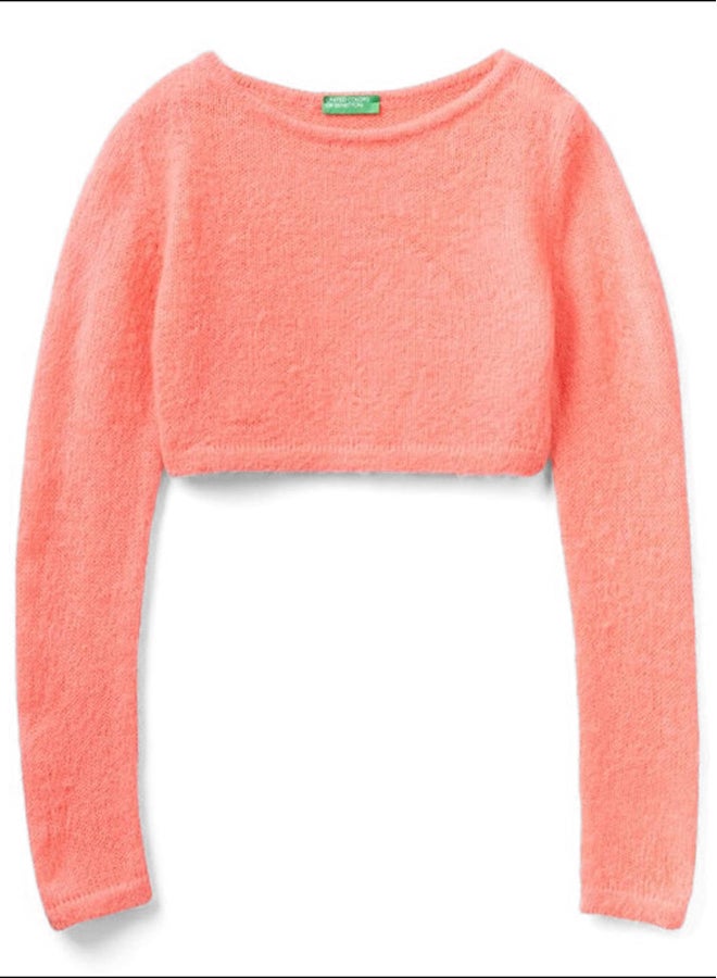 Benetton CROPPED SWEATER IN MOHAIR BLEND  - Image 4