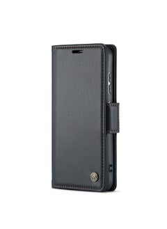 CaseMe Flip Wallet Case For Samsung Galaxy S23 plus [RFID Blocking] PU Leather Wallet Flip Folio Case with Card Holder Kickstand Shockproof Phone Cover (Black)  - Image 2