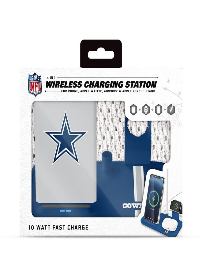 SOAR محطة شحن لاسلكية 4 في 1 من SOAR NFL: شحن سريع لجهاز iPhone وساعة آبل وسماعات Air Pods وقلم آبل، دالاس كاوبويز - Image 3