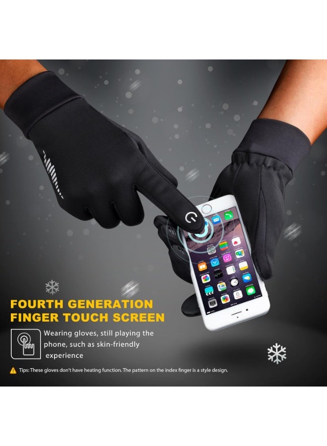 FDTY قفازات الشتاء, قفازات حرارية مع إصبع شاشة اللمس, قفازات رياضية مقاومة للرياح والماء,غير انزلاق وقفازات دافئة للجري、المشي لمسافات طويلة、القيادة、ركوب الدراجات、والتزلج、S - Image 2