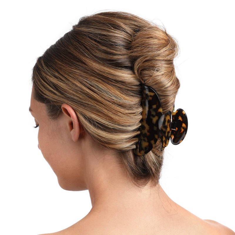Fsmiling Medium Claw Hair Clips for Women Girls Tortoise Hair Jaw Clips Celluloid Hair Claw Clamps Leopard Print Hair Clasp 3 Pack Mother's Day Gifts - Image 2