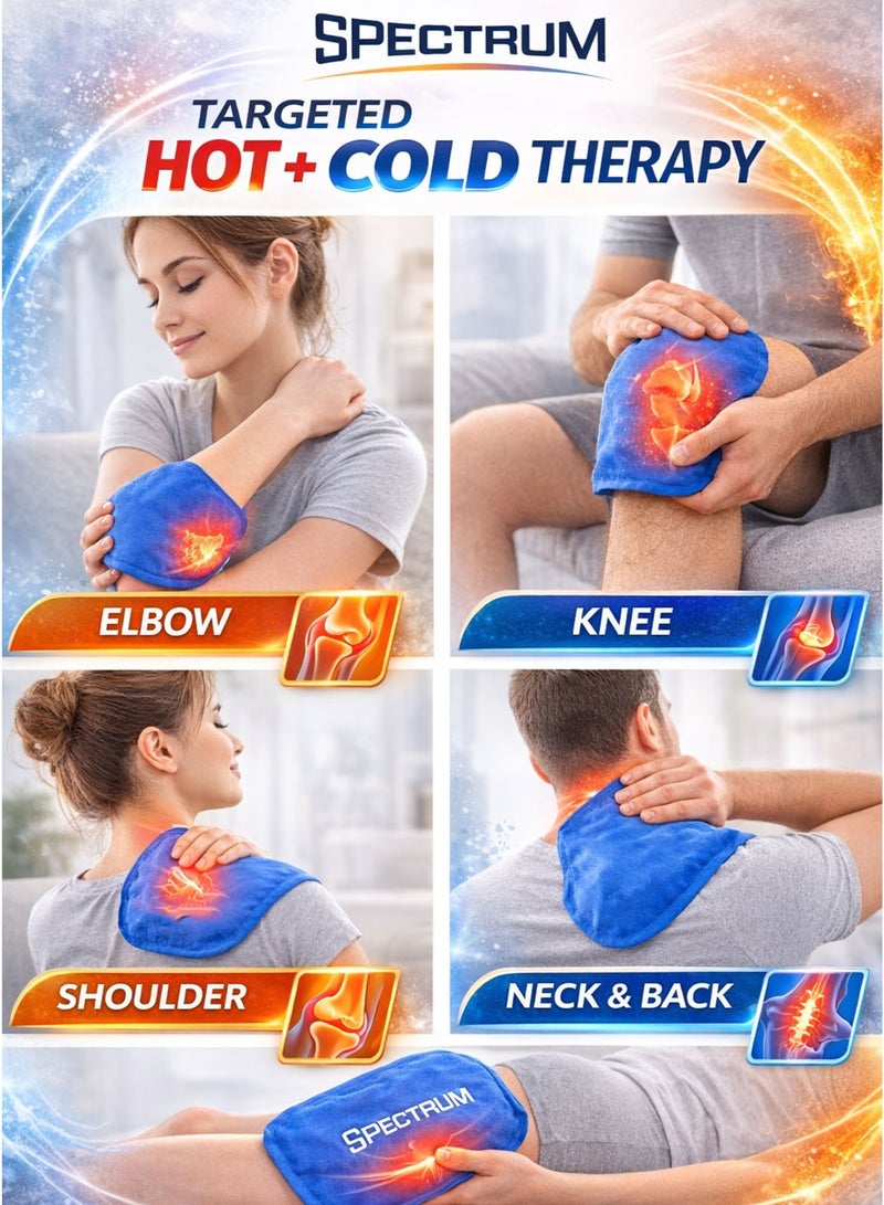 Spectrum Hot and Cold Gel Pack Small Compress 12.7 x 27.43 cm Reusable Multi Purpose Ice Pack & Heating Pad for Fast Pain Relief Ultra Flexible Gel Beads Straight to Skin No Towel Required Microwave & Freezer Safe for Elbow Knee Shoulder Neck Back Muscle Aches Cramps Swelling Sprains Arthritis Headaches Sports Injury Post Workout Recovery - Image 3