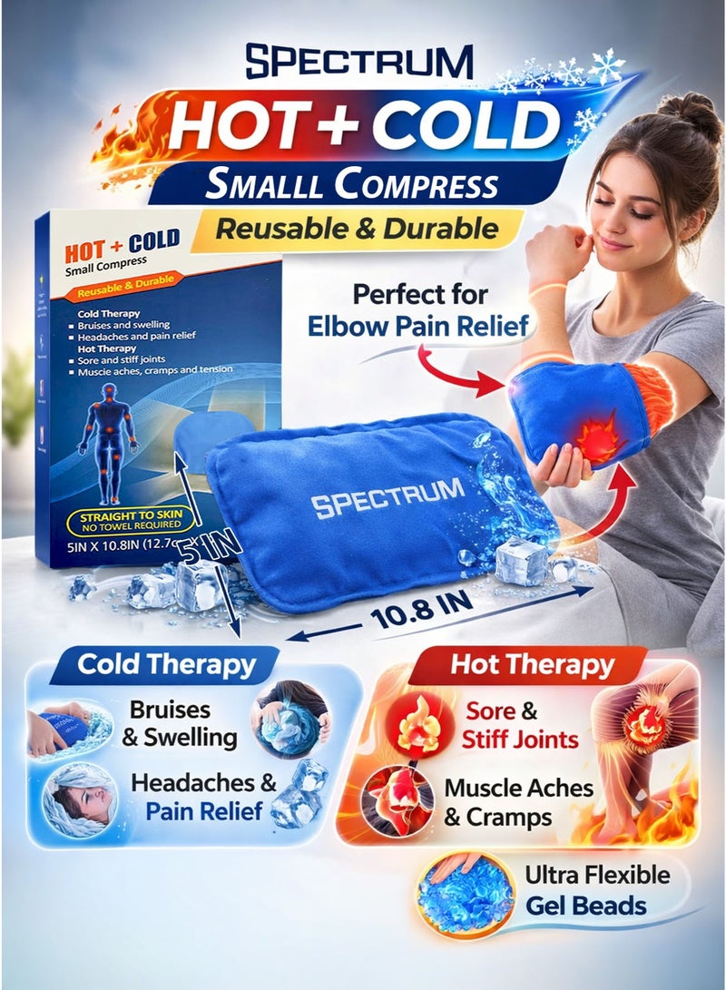 Spectrum Hot and Cold Gel Pack Small Compress 12.7 x 27.43 cm Reusable Multi Purpose Ice Pack & Heating Pad for Fast Pain Relief Ultra Flexible Gel Beads Straight to Skin No Towel Required Microwave & Freezer Safe for Elbow Knee Shoulder Neck Back Muscle Aches Cramps Swelling Sprains Arthritis Headaches Sports Injury Post Workout Recovery - Image 2
