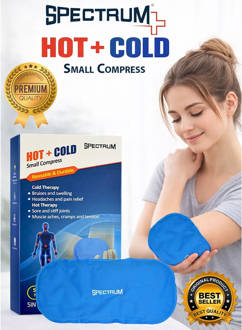 Spectrum Hot and Cold Gel Pack Small Compress 12.7 x 27.43 cm Reusable Multi Purpose Ice Pack & Heating Pad for Fast Pain Relief Ultra Flexible Gel Beads Straight to Skin No Towel Required Microwave & Freezer Safe for Elbow Knee Shoulder Neck Back Muscle Aches Cramps Swelling Sprains Arthritis Headaches Sports Injury Post Workout Recovery - Image 1