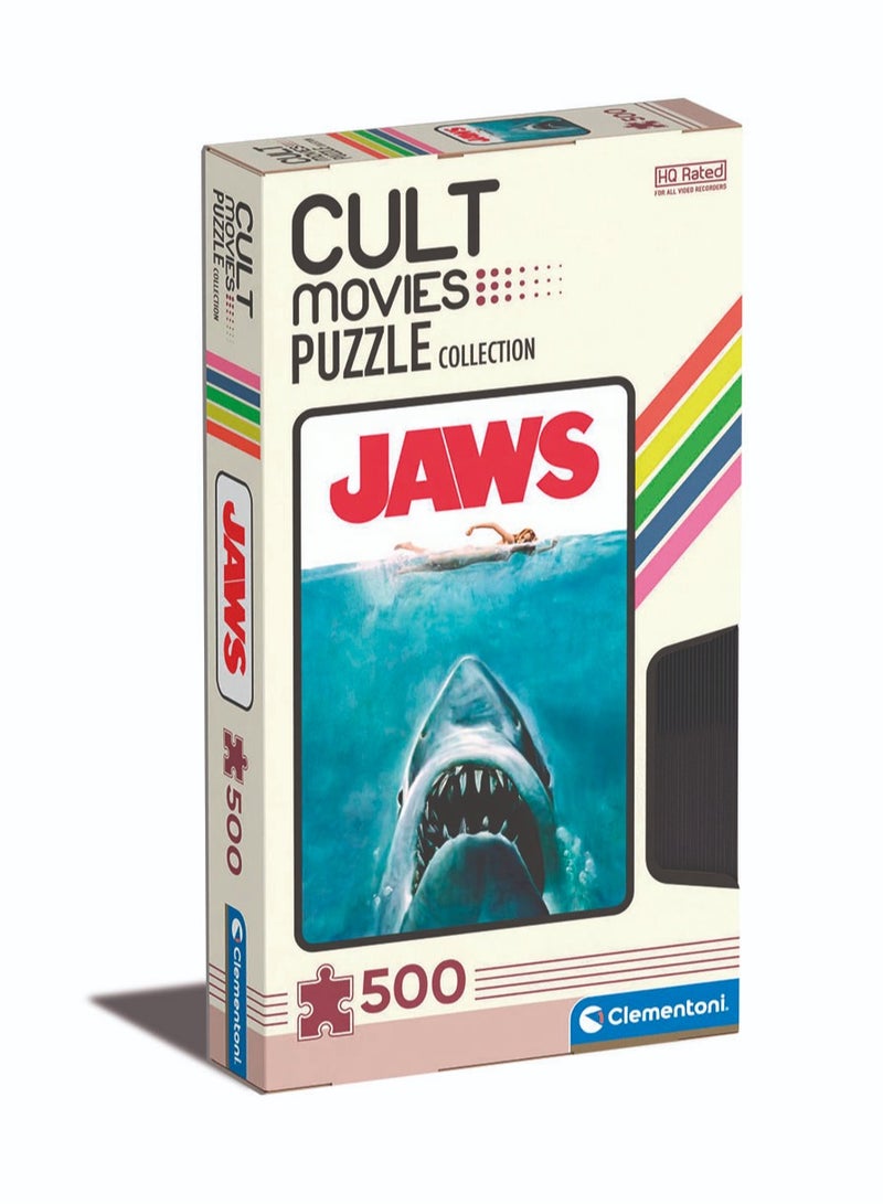 Clementoni Clementoni Puzzle Jaws-Cult Movie 500 Pieces | Jigsaw Puzzle | Puzzle for Adults | Challenging Puzzle | Perfect for Stress Reliever and Puzzle Lovers | Made in Italy - Image 1