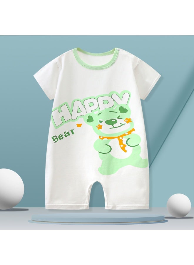 Summer Baby Jompsuit Thin Men's Treasure Clothes Cartoon Newborn Short-sleeved Climbing Clothes Baby Women's Treasure Pajamas