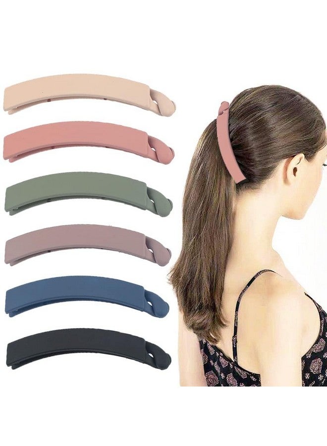 ZEELPETAL Banana Clips Hair, 6 Piece Banana Hair Clips For Thin Hair Women Non Slip Banana Clip Strong Hold Ponytail Clip Fine Hair Accessories For Women, Multi. (3 pc Big) - Image 1