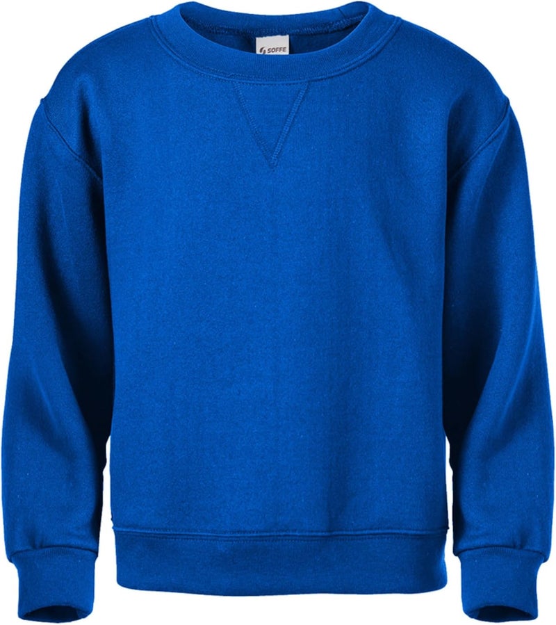 Soffe MJ Boys 8-20 Crew Sweatshirt, Royal, Large - Image 1
