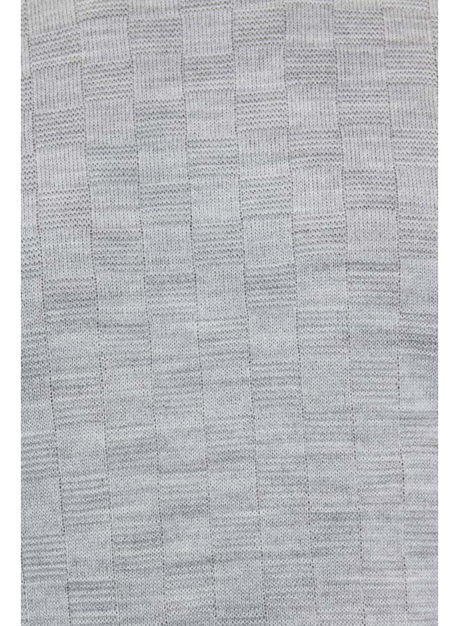 trendyol Gray Men's Turtleneck Textured Knitwear Sweater - Image 4