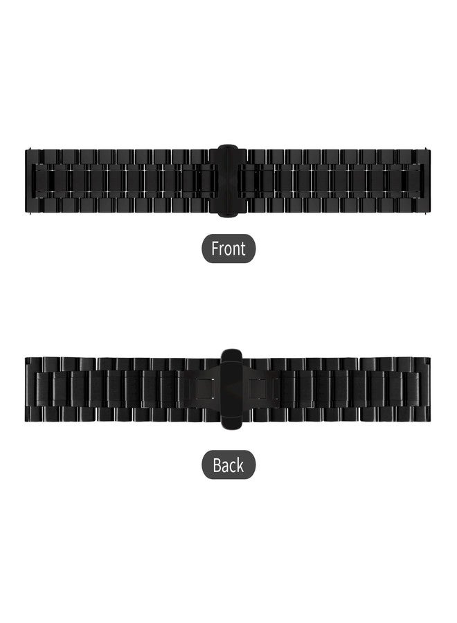 TStrap Metal Watch Band 22mm - Black Quick Release Watch Bands for Men Women - Stainless Steel Smart Watch Strap Bracelet Replacement Polished - 12mm ... 20mm 22mm 24mm - Image 2