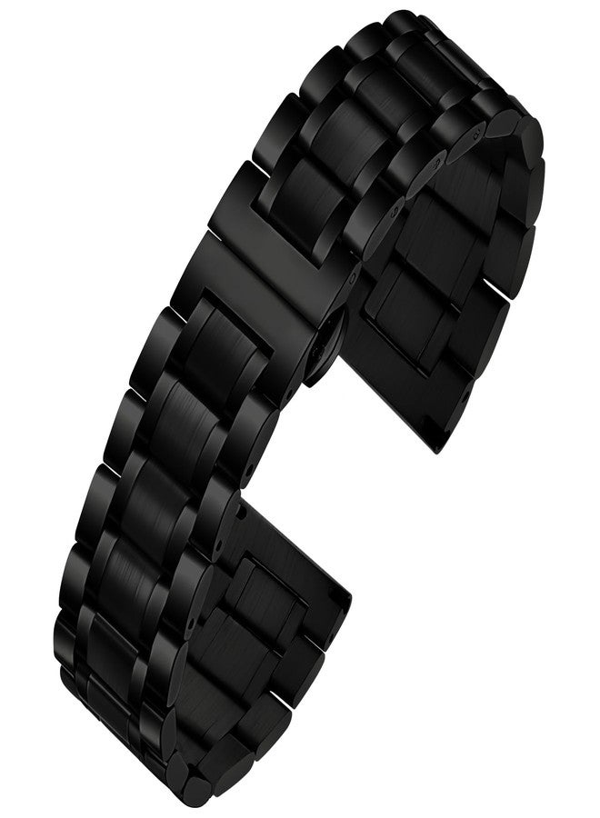 TStrap Metal Watch Band 22mm - Black Quick Release Watch Bands for Men Women - Stainless Steel Smart Watch Strap Bracelet Replacement Polished - 12mm ... 20mm 22mm 24mm - Image 1