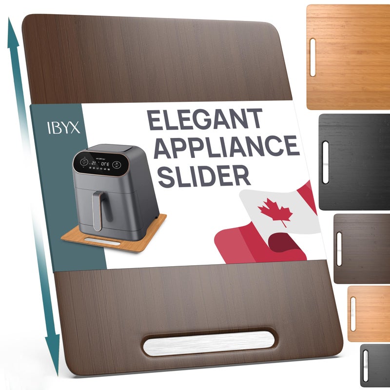 Ibyx Ibyx Elegant Sliding Tray for Your Coffee Maker  Heavy Kitchen Appliances  Sturdy Slides Easily from Under The Cabinet Brown 12W x 16D 