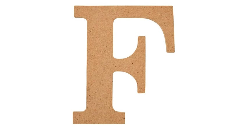 AVENZA MDF Unfinished Wooden Alphabets Letters Cutouts Big Size for Wall Decoration Decor Walls Hanging Large for Birthday Family Wedding Anniversary Art Craft Letter 6 inch (F) - Image 1