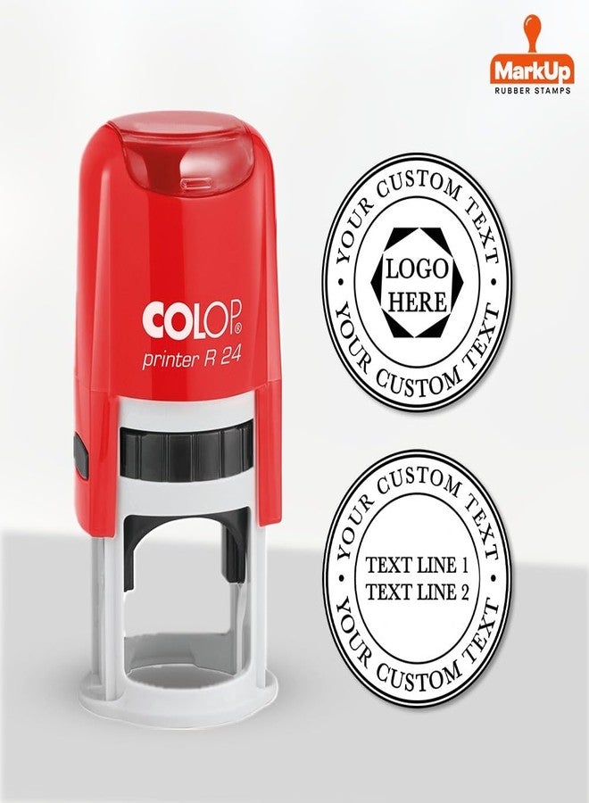 كولوب طابعة دائرية ذاتية التحبير R24 قابلة للتخصيص | اسم وختم طبيب شخصي 24 مم | حبر أزرق قابل لإعادة التعبئة | أختام مطاطية قابلة للتحديد - Image 3