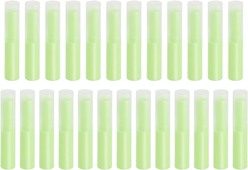 Mini Skater 014oz Empty Flavored Lip Balm Container Tubes Plastic Homemade Moisturizing Lip Stick with Caps Bulk Fit for Women Adult DIY Making Supplies 25 Count Green