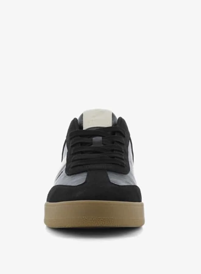 اس جي Men's Panelled Sneakers with Lace-Up Closure