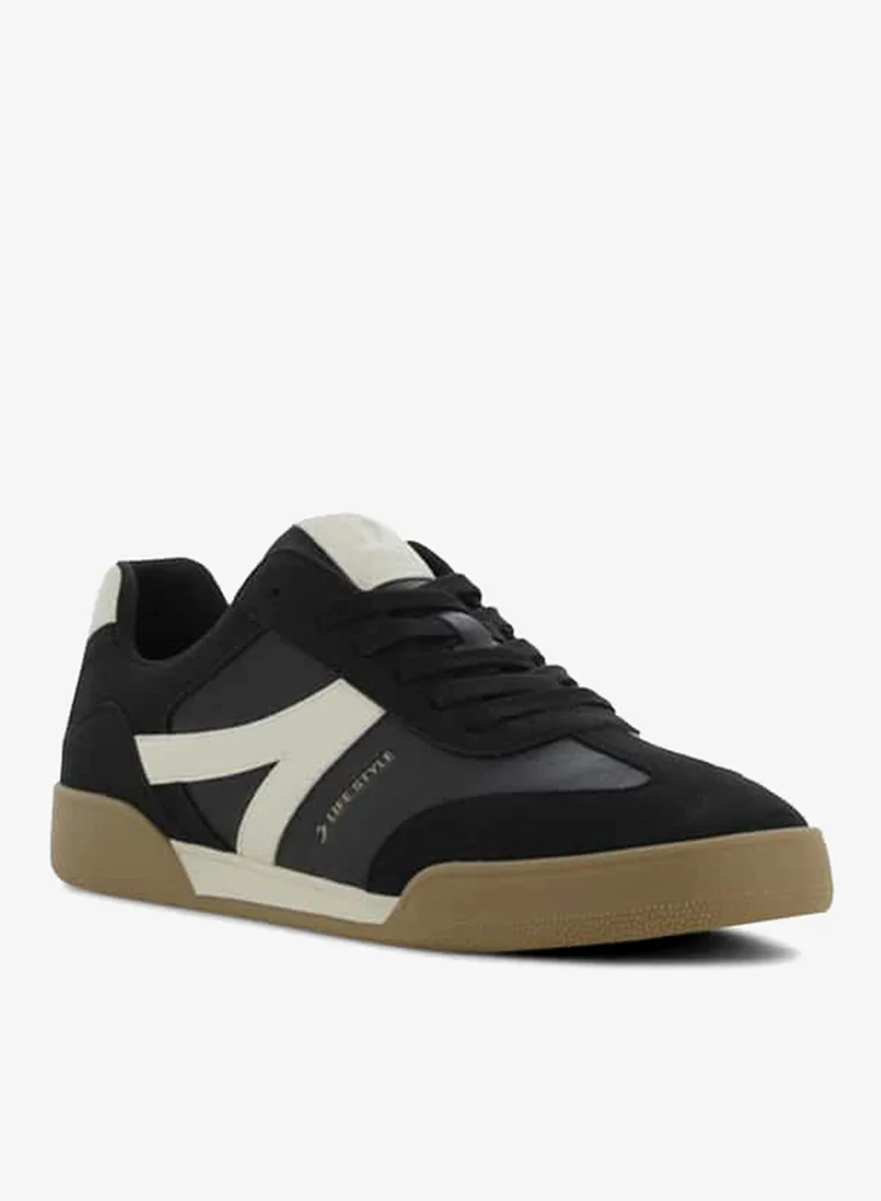 SJ Men's Panelled Sneakers with Lace-Up Closure