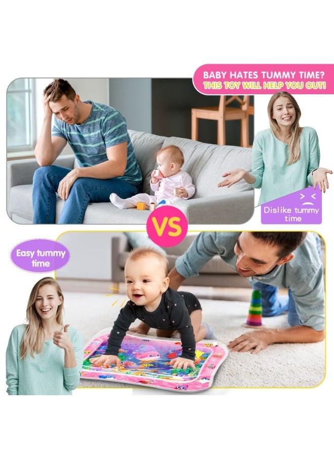 Halamodo Tummy Time Mat Premium Baby Water Play Mat for Infants and Toddlers, Splash Water Play Mat, Summer Cooling Ice Cushion Seat Pad, Baby Toys for 3 to 24 Months, Strengthen Your Baby's Muscles, Pink, 70x50cm - Image 5