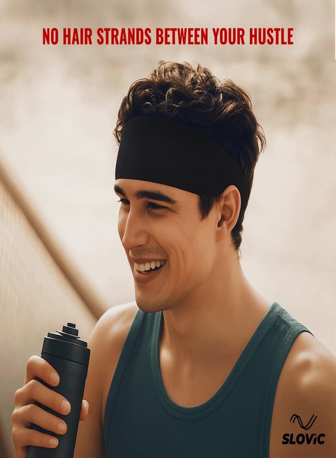 Slovic Sports Head Band for Men & Women | Stretchable Polyester Blend Hair Bands for Women & Men | Breathable & Non Slip Material | Ideal for Running, Gym & Sports - Image 3