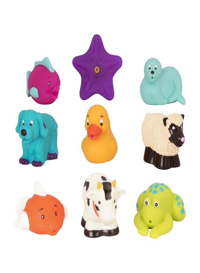 Battat - Assorted Bath Toys - 9 Pieces Animal Squirters - Pool - 10 Months+ - Bath Buddies (9 Pieces) - Image 1