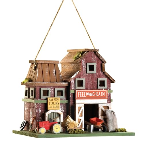 Zingz & Thingz Gifts & Decor Country Farmstead Rustic Barnyard Wooden Bird House - Image 1