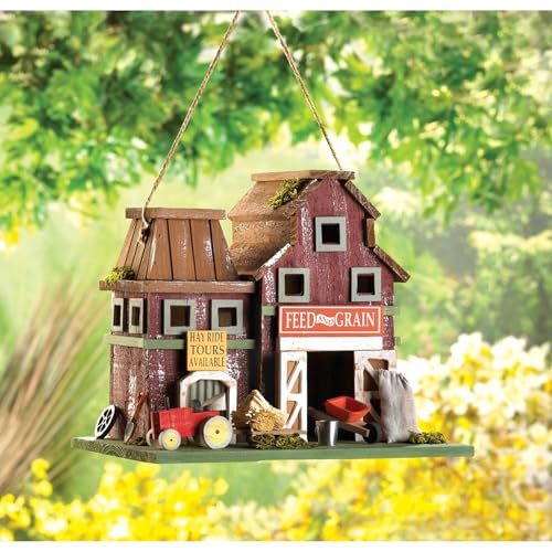 Zingz & Thingz Gifts & Decor Country Farmstead Rustic Barnyard Wooden Bird House - Image 3