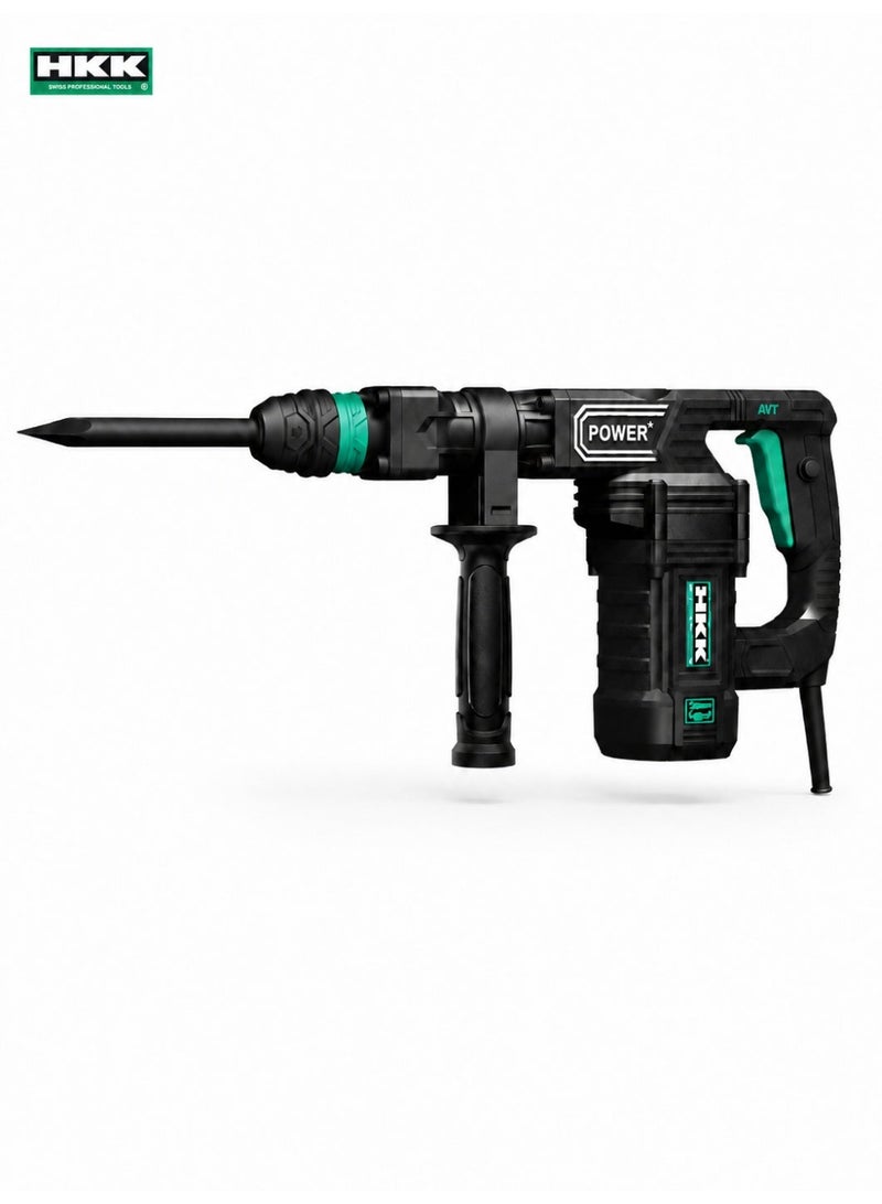 HKK Percussion Hammer 1200W Heavy Duty Demolition Drill, 28J Impact Energy, 3750bpm Impact Frequency, 6.08kg Electric Rotary Hammer with Auxiliary Handle for Concrete & Masonry - Image 1