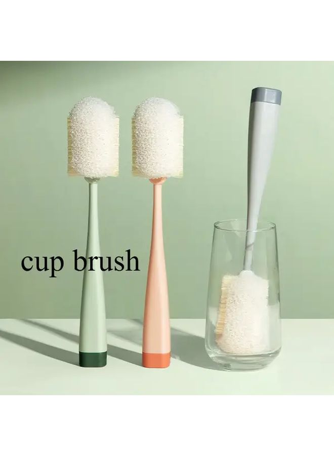 Detachable Long Handle Cup Brush With Ergonomic Grip Durable Plastic Kitchen Bottle Cleaner No Electricity Needed Random Color For Glassware And Small Spaces - Image 1
