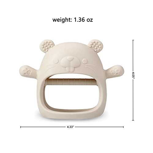 PandaEar 2 Pack Silicone Teething Toys | Baby Teether Mitten & Hand Pacifier for Soothing Teething Pain Relief (White/Blue) - Image 5