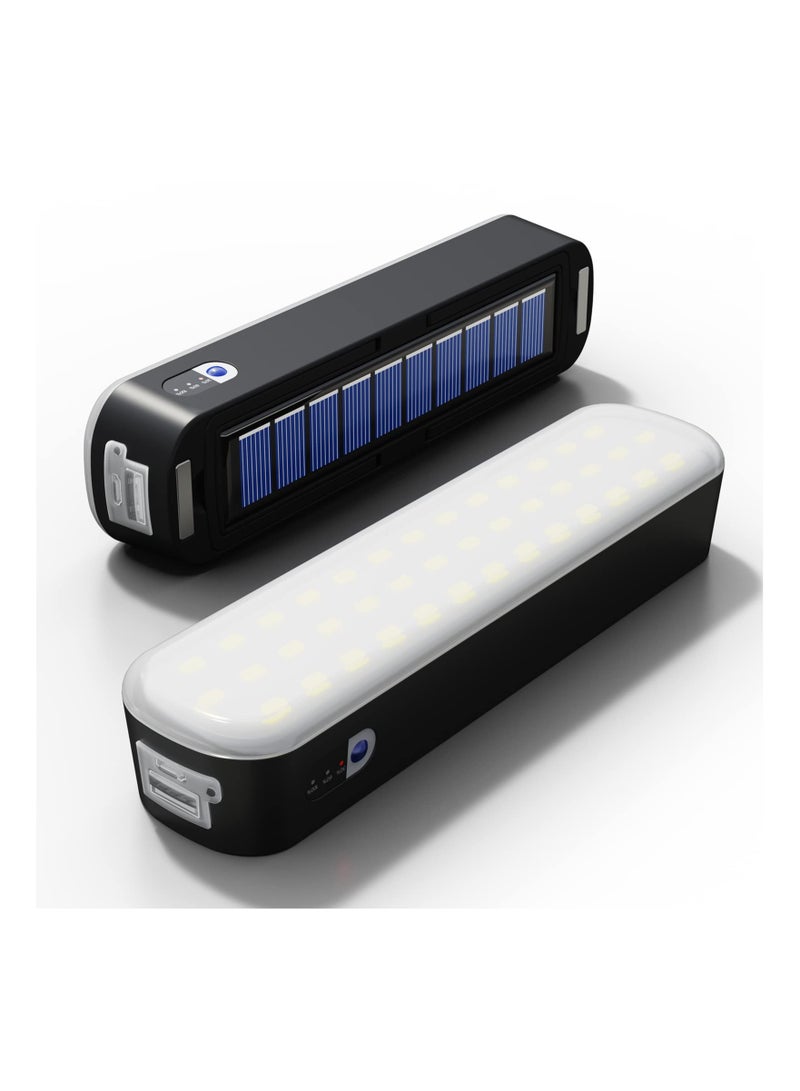 فانوس تخييم قابل لإعادة الشحن بالطاقة الشمسية، 4800 مللي أمبير، 1500 لومن، 40 مصباح LED، 4 أوضاع إضاءة، فانوس LED للسيارة، المنزل، انقطاع التيار الكهربائي، العلية، المرآب، الفناء الخلفي والمزيد، مغناطيسات قوية (أسود × 1 قطعة) - Image 1