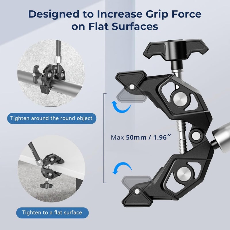 SMALLRIG Magic Arm Clamp Kit, Mount Articulating Friction Arm With Super Clamp, 1/4"-20 Screw and Thread Hole for Camera, Light, Monitor, Webcam or Action Camera ≤1.5kg, for Table, Tube 4454 - Image 3