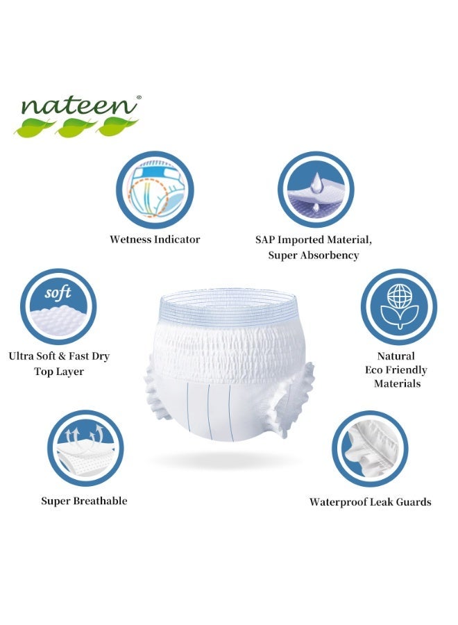 هوسبين حفاضات ناتين هوسبين بريميوم بلس للبالغين من سلس البول للنساء والرجال، حفاضات سحب للبالغين مقاس XL، سراويل فترة للنساء. مقاس الخصر 147-172 سم، 28 قطعة من حفاضات نهارية للبالغين. - Image 4