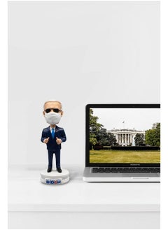 Generic Biden Bobblehead Joe Biden Merchandise 2020 With Face Cover & Aviators Funny Custom Bobblehead Joe Biden Gifts For Liberals, Democrats Handmade Biden Decorations 7.5" Tall  - Image 4
