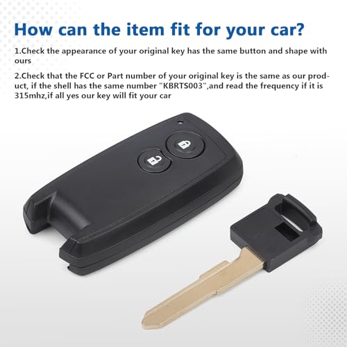 Keyecu Replacement Smart Remote Car Key Fob for Suzuki Swift 2005-2011 Grand Vitara SX4 2007-2013 KBRTS003 315MHz ID46 Chip 2Buttons - Image 4