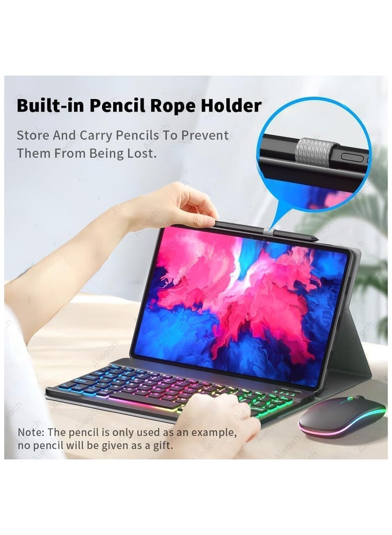 general Arabic and English Backlit Keyboard Case Compatible with Xiaomi Redmi Pad Pro 12.1 inch 2024 Released Bluetooth Keyboard Mouse Cover - Image 2
