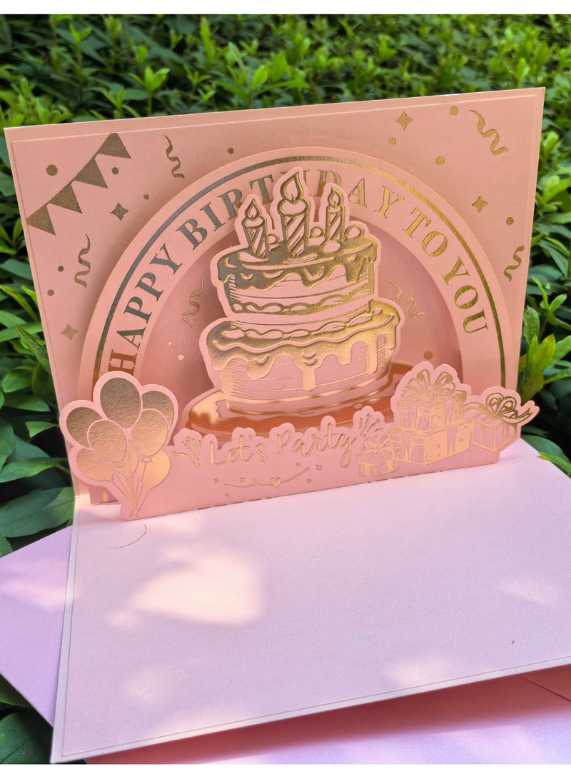 3D stereoscopic birthday card, with pearl paper envelope. Suitable for women, men, mothers, fathers, children, wives, husbands, boys, girls, daughters, sons. Used to express love. - Image 5