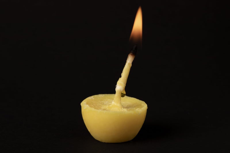 Swaha Cow Ghee Diya Gift Box - 30 Ghee Wicks & 2 Steel Diyas | 30min Burning Time | Wax Free Cow ghee Diya for puja - Image 4