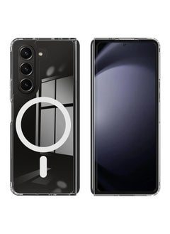 Samsung Galaxy Z Fold 6 Magnetic Clear Case Cover, Compatible with Magsafe Card Wallet and Wireless Charger, Clear Shockproof and Drop-Proof Anti-Yellowing Case Samsung Galaxy Z Fold6 5G 2024