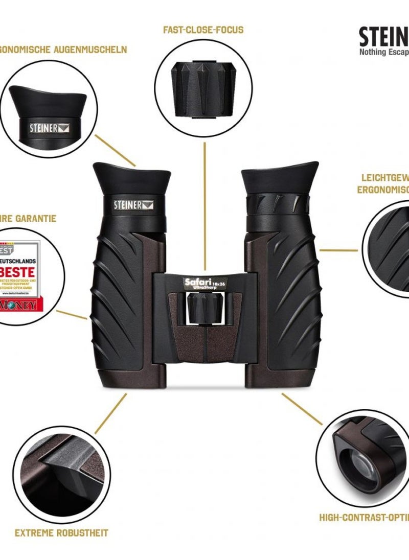 Steiner Steiner Safari UltraSharp Binoculars Compact Lightweight Performance Outdoor Optics, 10x26  - Image 3