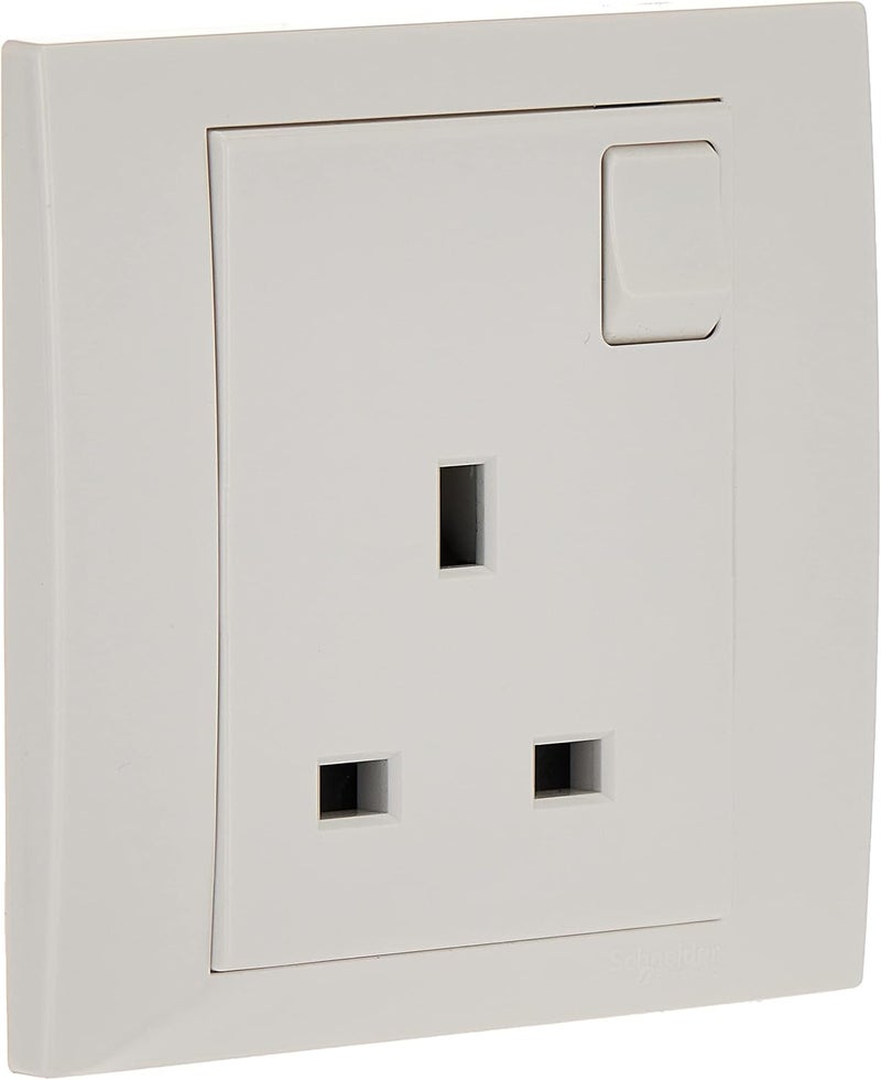 Schneider Electric Vivace, 1 Gang, Socket, 13A 250V, White, KB15 - Image 1